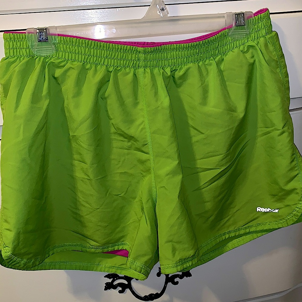 Green Reebok workout shorts
